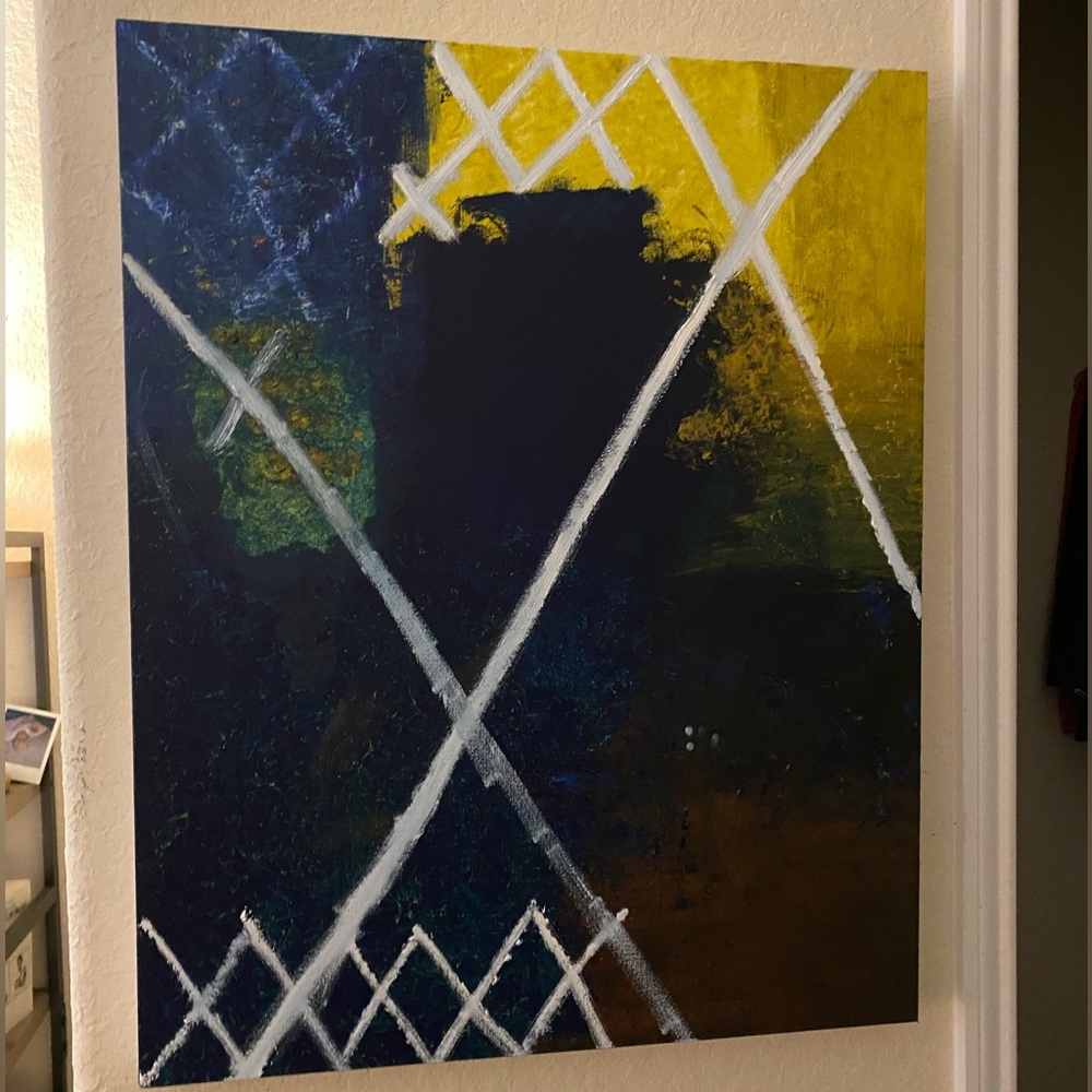 Hand Painted Custom Abstract Art 24 x 30”